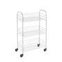 Metaltex Chariot multifonction avec 3 paniers, blanc, 41 x 23 x 63 cm, avec roues