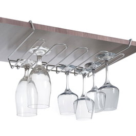 Metaltex my-crystal Porte-verres d'étagère 38 x 26 x 7 cm pour 12/16 verres, polytherm metallic