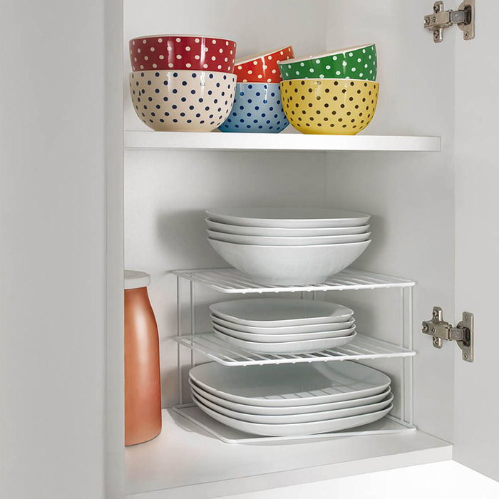 Metaltex Silos Étagère d'angle 3 niveaux 25 x 25 x 19 cm pour ranger les assiettes