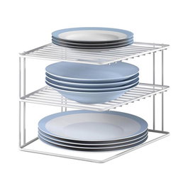Metaltex Silos Étagère d'angle 3 niveaux 25 x 25 x 19 cm pour ranger les assiettes