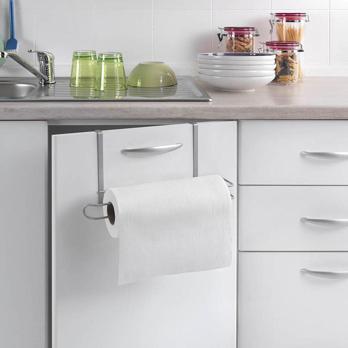 Metaltex Easy-roll Colgador pour rouleau de cuisine 35 x 18 x 10 cm polytherm metallic avec 6 patins antidérapants