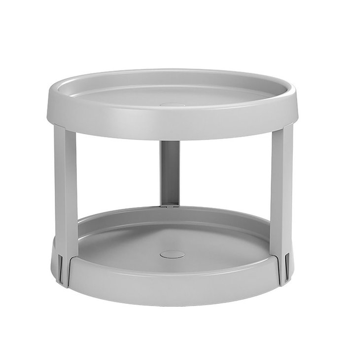 Metaltex Organisateur rotatif 2 niveaux Ø 28 x 21 cm Gris pour cuisine et salle de bain