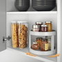 Metaltex Organisateur rotatif 2 niveaux Ø 28 x 21 cm Gris pour cuisine et salle de bain