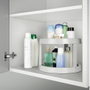 Metaltex Organisateur rotatif 2 niveaux Ø 28 x 21 cm Gris pour cuisine et salle de bain