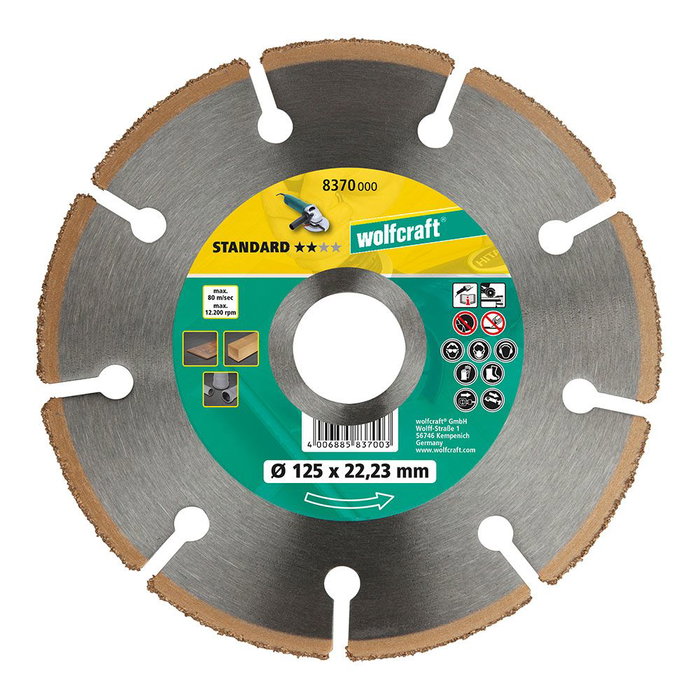 Wolfcraft 8369000 Disque de coupe carbure de tungstène ø115 mm pour stratifié et parquet Wolfcraft 8369000 Disque de coupe carbure de tungstène ø115 mm pour stratifié et parquet