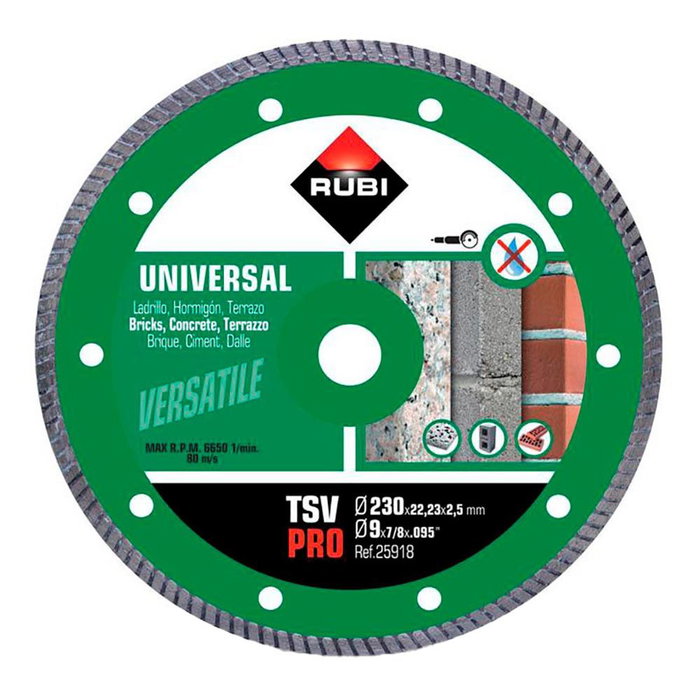 Disque de coupe diamanté Rubi pro 25918 Ø 230 mm Disque de coupe diamanté Rubi pro 25918 Ø 230 mm