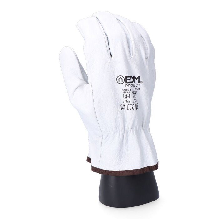 EDM Product Gants de travail Blanc Peau de vache Transport Taille 9