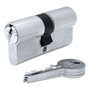 Ifam F5S3030N Cylindre F5S nickel 60mm (30+30mm) leva longue 15mm avec 3 clés à serrure
