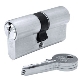 Ifam F5s3030nc Cylindre européen nickel 60mm (30+30mm) levier court 13mm avec 3 clés à crans