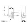 Ifam Serrure 111 a en nickel avec langue droite de 34 mm