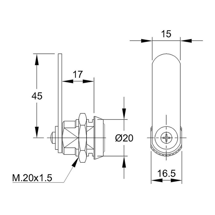 Ifam 111 f Serrure en acier nickelé, pêne plat 45 mm avec 2 clés Ifam 111 f Serrure en acier nickelé, pêne plat 45 mm avec 2 clés