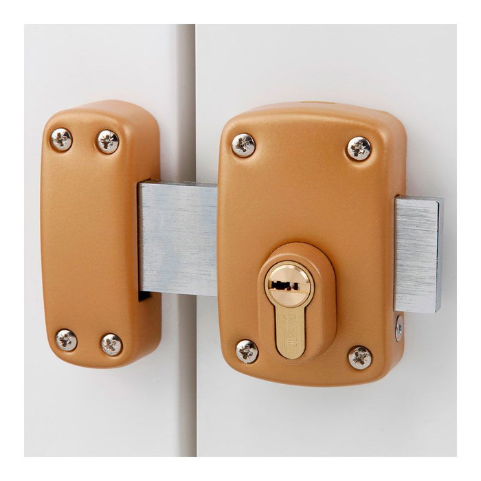 Ifam X5 marron Verrou en acier marron et acier chromé pour porte gauche/droite Ifam X5 marron Verrou en acier marron et acier chromé pour porte gauche/droite