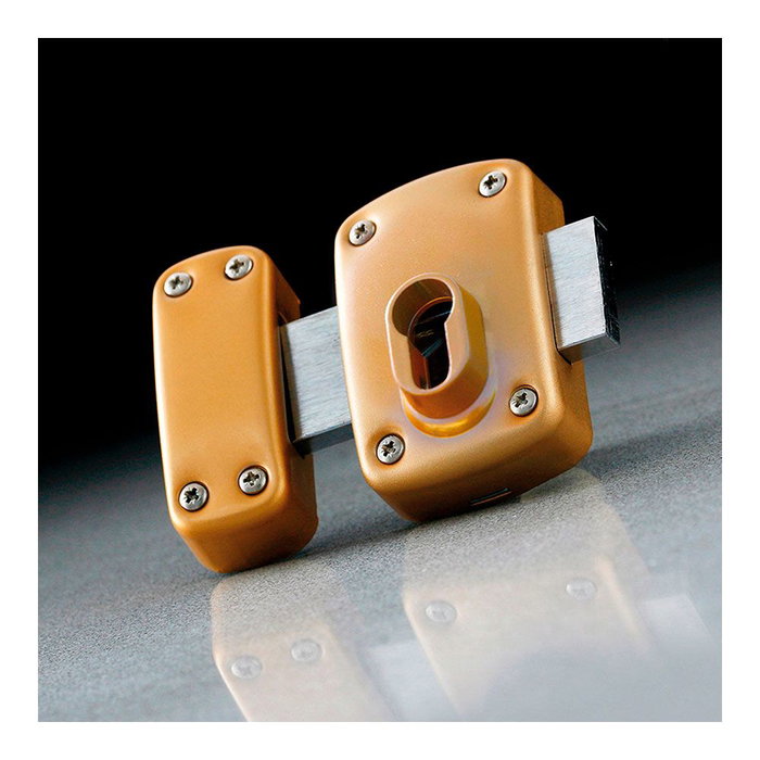 Ifam X5 marron Verrou en acier marron et acier chromé pour porte gauche/droite Ifam X5 marron Verrou en acier marron et acier chromé pour porte gauche/droite