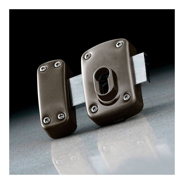 Ifam X5 gris foncé acier chromé – Verrou de porte 2 tours, palier 110mm, sans cylindre Ifam X5 gris foncé acier chromé – Verrou de porte 2 tours, palier 110mm, sans cylindre