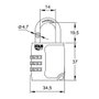 Ifam C35s Cadenas à combinaison en zinc 34,5 mm, arc Ø 4,7 mm pour casiers et bagages