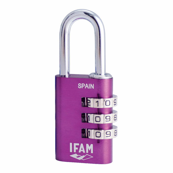 Serrure à combinaison IFAM Combi30 Aluminium Violet Serrure à combinaison IFAM Combi30 Aluminium Violet