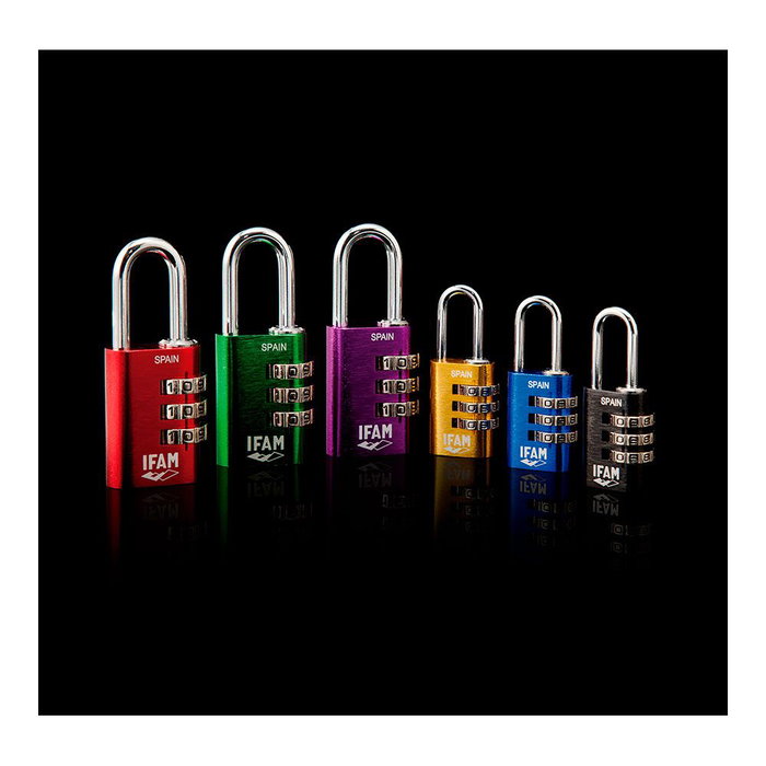Ifam Combi30 Candado à combinaison rouge 30mm arceau ø5mm en aluminium et acier chromé Ifam Combi30 Candado à combinaison rouge 30mm arceau ø5mm en aluminium et acier chromé