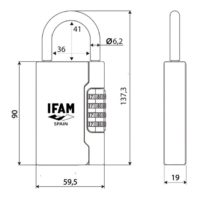 Ifam G3 Porte-clés avec arc, alliage de zinc, noir, capacité 5-10 clés, 10 000 combinaisons Ifam G3 Porte-clés avec arc, alliage de zinc, noir, capacité 5-10 clés, 10 000 combinaisons