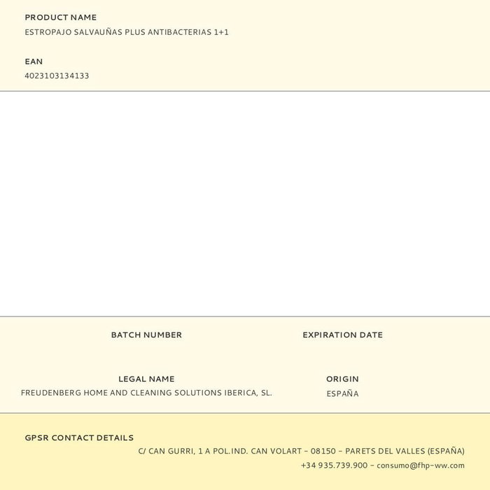 Vileda Estropajo salvauñas plus antibacterias 1+1