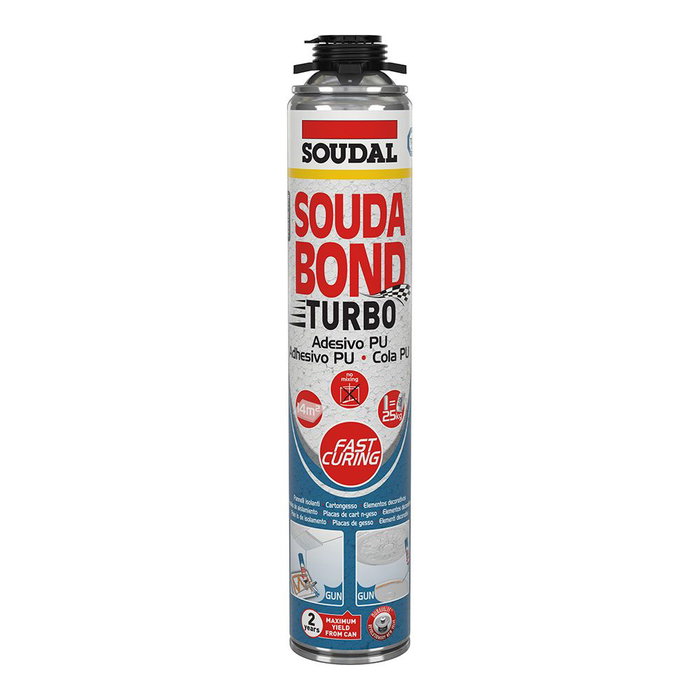 Mousse Soudal SoudaBond Turbo Polyuréthane Revolver 750 ml Mousse Soudal SoudaBond Turbo Polyuréthane Revolver 750 ml