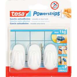 Tesa Powerstrips Hooks 57533 Oval Blanc
