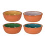 Excellent Houseware Set de 4 bols pour apéritifs en terre cuite, 150 ml, couleurs assorties