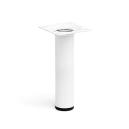 Rei 401g Pied cylindrique en acier avec finition blanc ø30 x 150 mm pour meubles