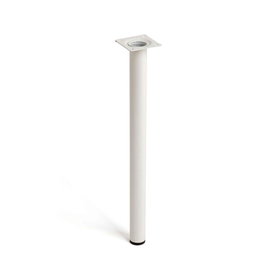 Rei 401g Pied cylindrique en acier finition blanc Ø30 x 400 mm pour meuble charge max 150 kg