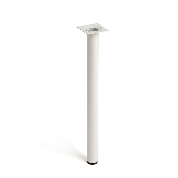 Rei 401g Pied cylindrique en acier finition blanc Ø30 x 400 mm pour meuble charge max 150 kg Rei 401g Pied cylindrique en acier finition blanc Ø30 x 400 mm pour meuble charge max 150 kg