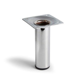 Rei mod. 401g Pied cylindrique en acier chromé brillant Ø30 x 100 mm pour meubles