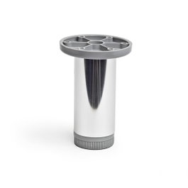 Rei Pied cylindrique mod. 405 en aluminium chrome brillant Ø 3,9 x 10 cm