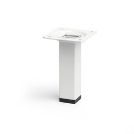 Rei Modèle 400g Pied carré en acier avec finition blanche 2,5 x 2,5 x 10 cm pour meuble