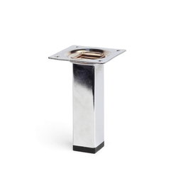 Rei Pied carré pour meuble acier chromé brillant 2,5x2,5x10 cm modèle 400g
