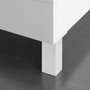 Rei 972 Pied carré pour meuble bas en ABS finition aluminium 42 x 42 x 100 mm, charge max 100 kg