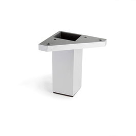 Rei 972 Pied carré pour meuble bas en ABS finition aluminium 42 x 42 x 100 mm, charge max 100 kg