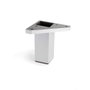 Rei 972 Pied carré pour meuble bas en ABS finition aluminium 42 x 42 x 100 mm, charge max 100 kg