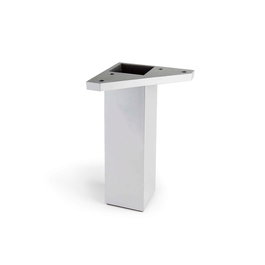 Rei 972 Pied carré en ABS finition aluminium 42 x 42 x 150 mm pour meuble bas