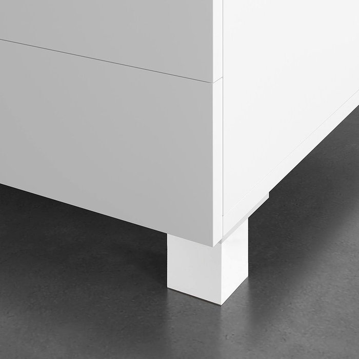 Rei 972 Pied carré en ABS blanc pour meubles 42 x 42 x 60 mm