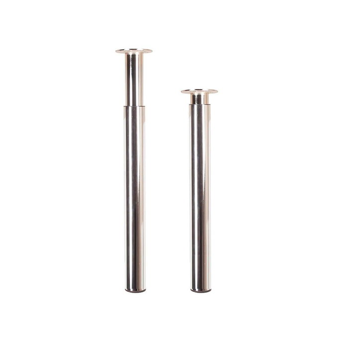 Rei 406e Pied extensible cylindrique acier chromé brillant Ø60 x 710/1100 mm pour tables et plans de travail Rei 406e Pied extensible cylindrique acier chromé brillant Ø60 x 710/1100 mm pour tables et plans de travail
