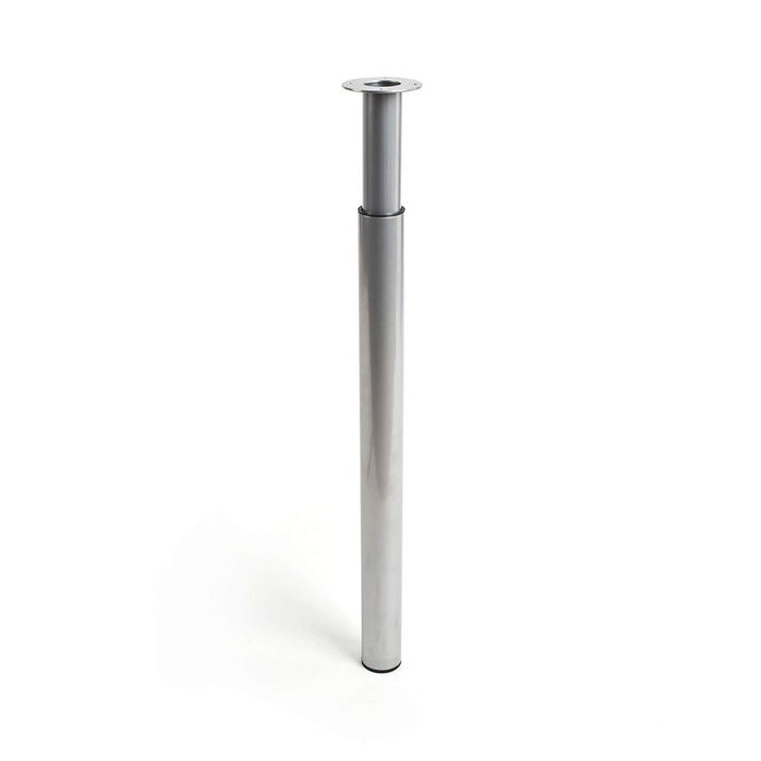 Rei 406e Pied extensible cylindrique en acier avec finition aluminium Ø60 x 710/1100 mm pour tables et plans de travail Rei 406e Pied extensible cylindrique en acier avec finition aluminium Ø60 x 710/1100 mm pour tables et plans de travail