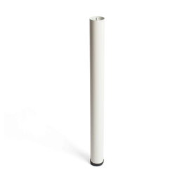 Rei 406g Pied de meuble réglable cylindrique en acier blanc Ø6 x 71/74,5 cm