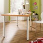 Rei 406g Pied de meuble réglable cylindrique en acier blanc Ø6 x 71/74,5 cm