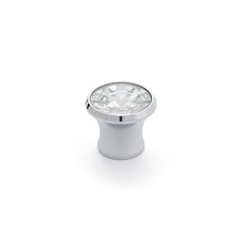 Rei Pomo pour meuble modèle 943, verre et aluminium, Ø 27 x 23 mm, lot de 4 pièces