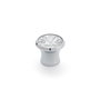 Rei Pomo pour meuble modèle 943, verre et aluminium, Ø 27 x 23 mm, lot de 4 pièces