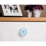 Rei e242 Bouton de meuble en bois hêtre, finition bleu, Ø38 mm, lot de 4