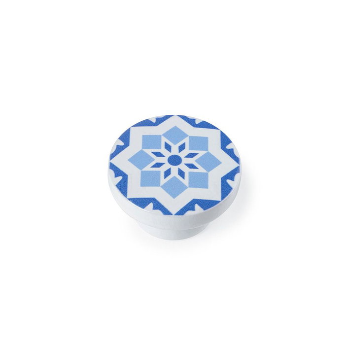 Rei e242 Bouton de meuble en bois hêtre, finition bleu, Ø38 mm, lot de 4 Rei e242 Bouton de meuble en bois hêtre, finition bleu, Ø38 mm, lot de 4