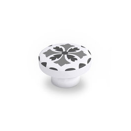 Rei e243 Poignée de meuble en bois, finition grise, diamètre 38 mm, lot de 4
