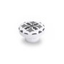 Rei e243 Poignée de meuble en bois, finition grise, diamètre 38 mm, lot de 4