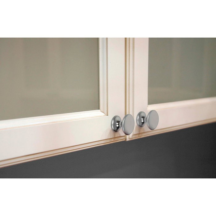 Rei 756 Poignée de meuble en zamak finition chrome mat Ø33 mm lot de 4 Rei 756 Poignée de meuble en zamak finition chrome mat Ø33 mm lot de 4