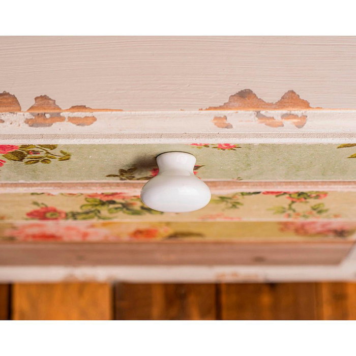 Rei 821 Poignée de meuble en porcelaine blanc Ø35 mm Lot de 4 avec vis